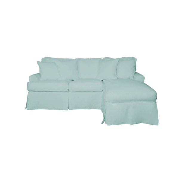 Sunset Trading Sofa with Chaise Slip Cover Only - Ocean Blue 36 x 85 x 39 in. SU-117678SC-391043